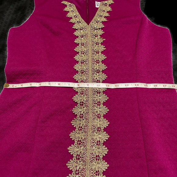 PAPPAGALLO V-NECK HOT PINK SLEEVELESS SHEATH DRESS SIZE 12 - Picture 7 of 11